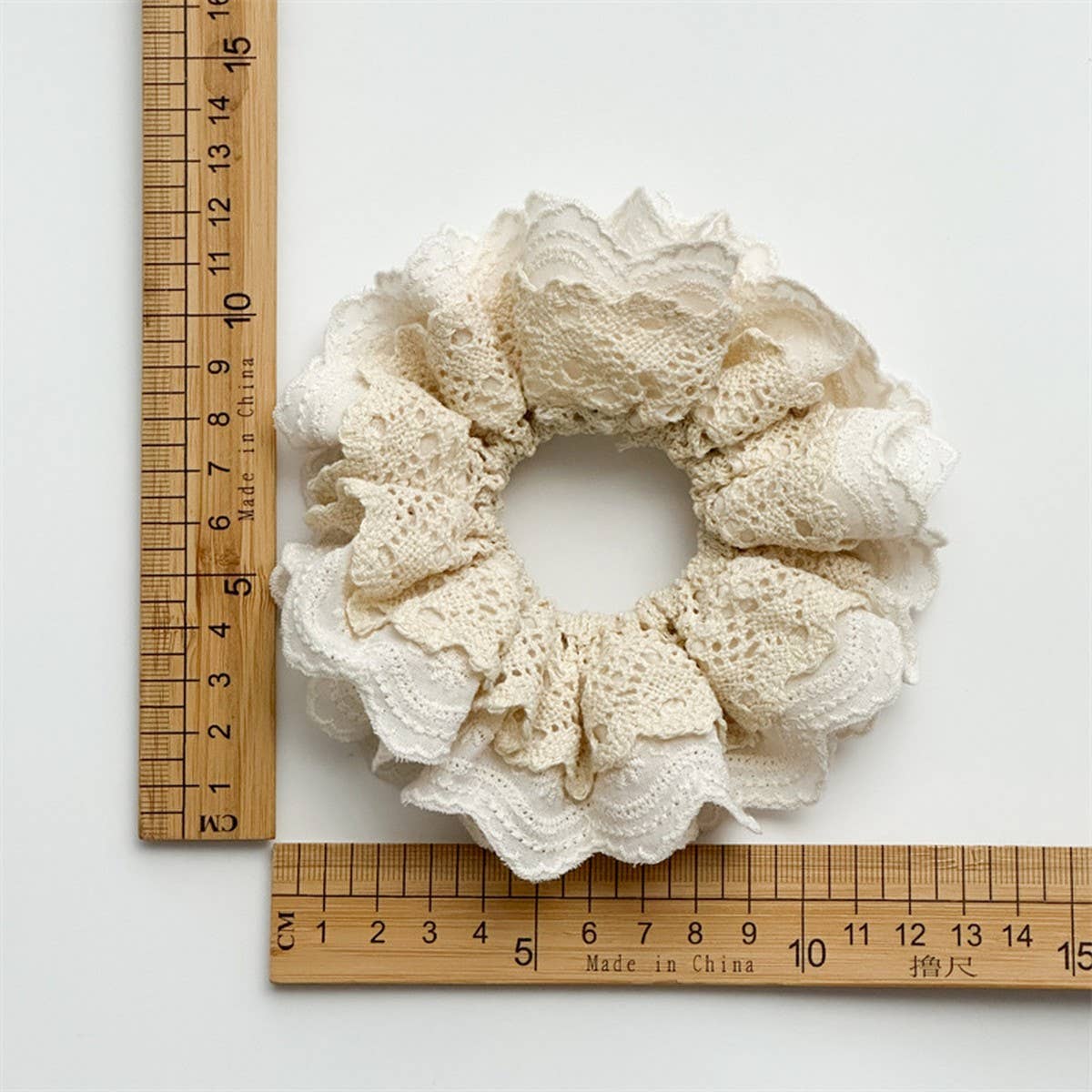 MULTI-LAYER HOLLOW PLEATED HAIR RING HAIR ROPE_CWAHA1368