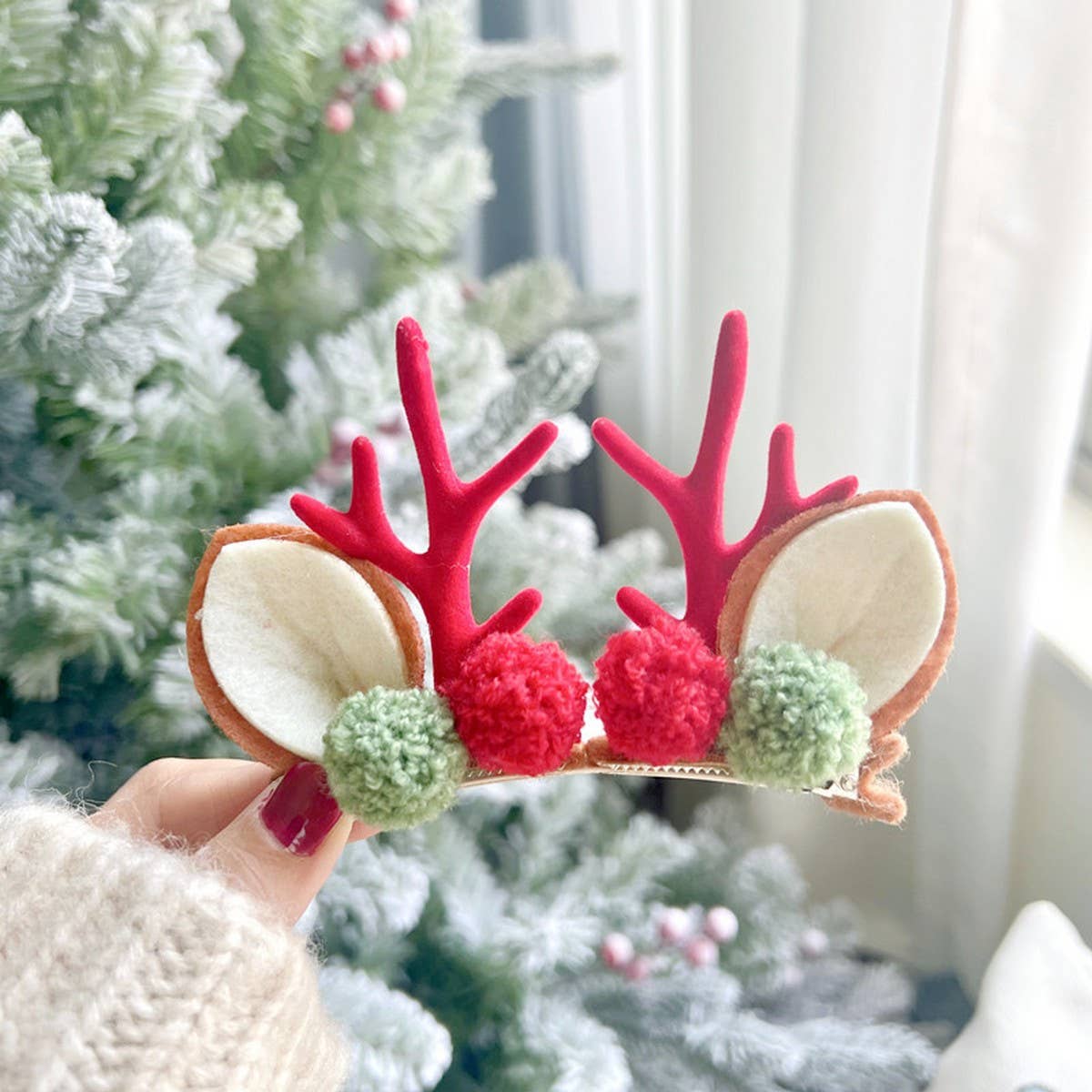 CHRISTMAS CUTE ELK ANTLER HEAD ORNAMENT HAIRPIN