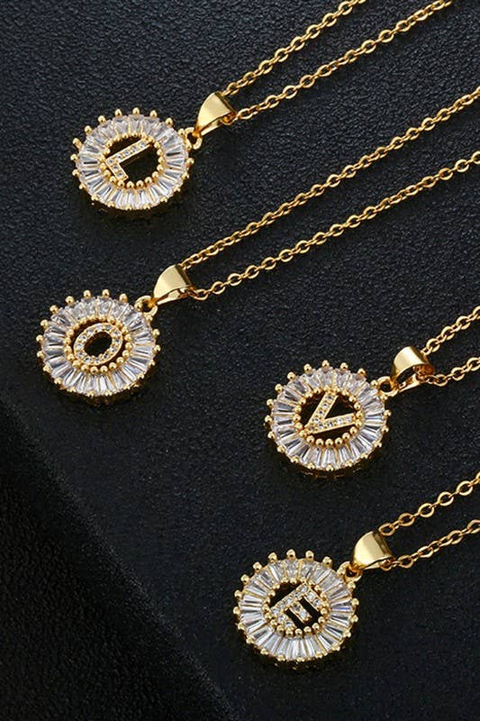 A-Z ALPHABET LETTER SUN PENDANT NECKLACE_CWAJE055-B20221