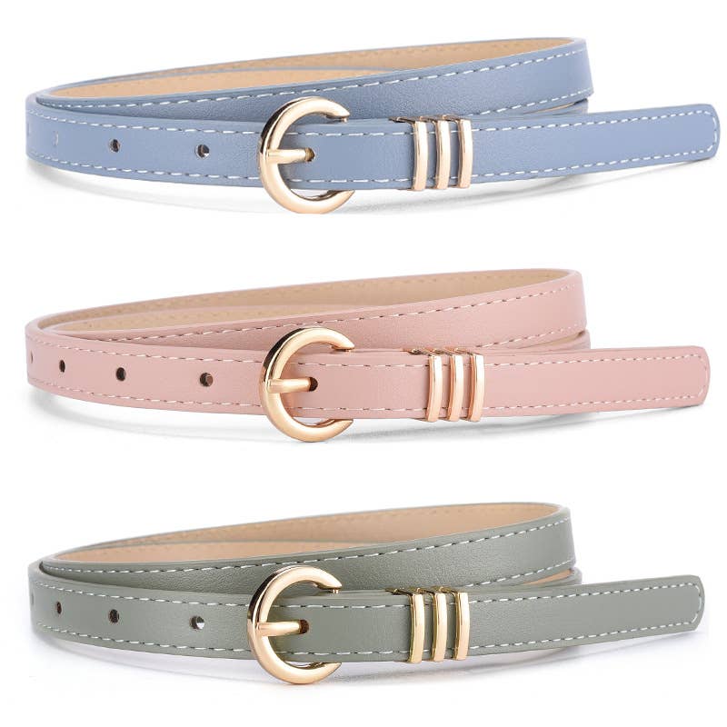 VINTAGE LEATHER SKINNY WOMEN'S BELT