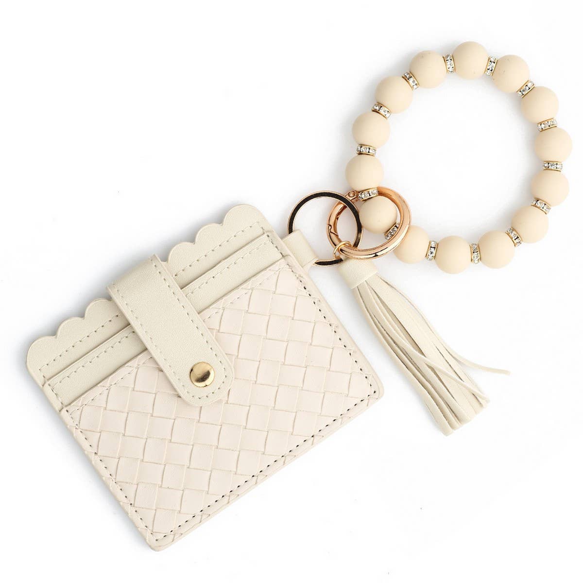 Woven Card Holder with Silicone Bead Keychain_CWAB4961