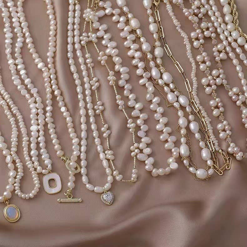 Baroque irregular retro freshwater pearl necklace