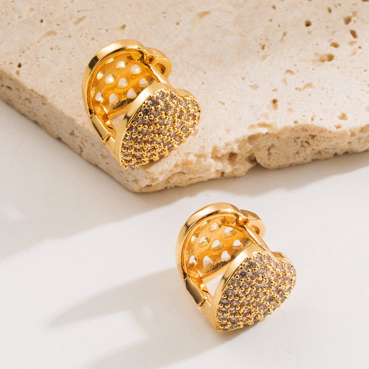 Gold-Plated Hoop Earrings Trendy Style