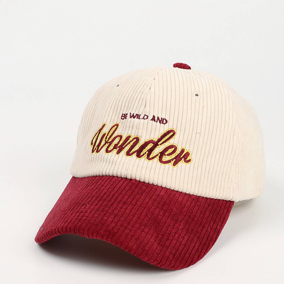 Corduroy Colorblock Baseball Cap - Unisex Hat CWAH1148