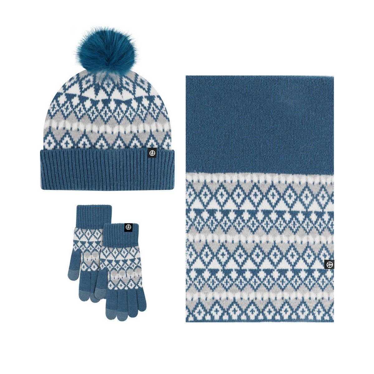 NEW KNITTED HAT, SCARF AND GLOVES THREE-PIECE SET