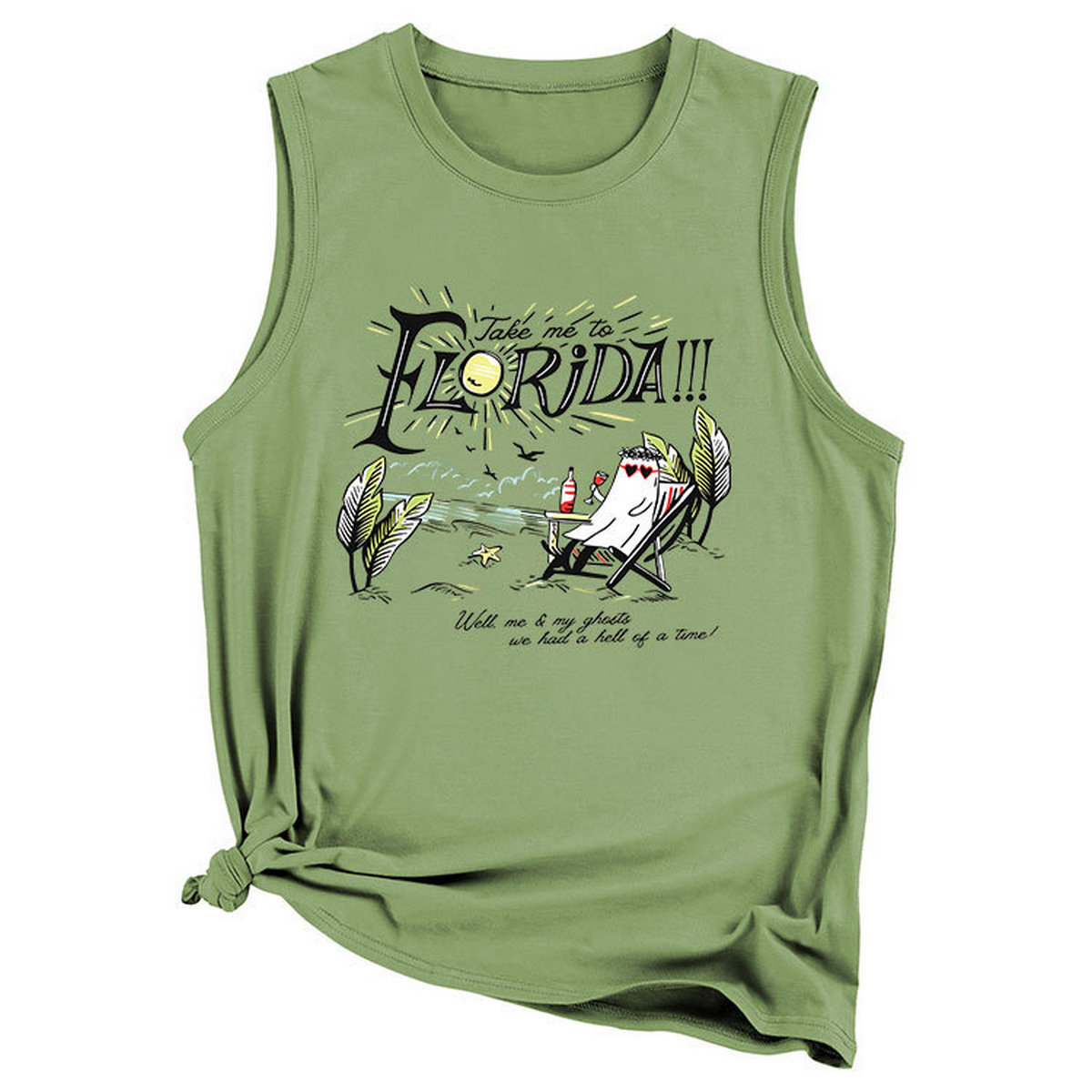 Trendy Loose Fit Tank, Funny Print for Women