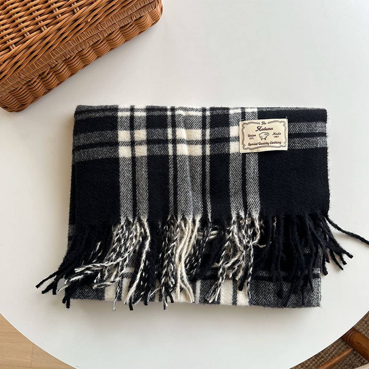 Plaid Colorblock Scarf - Classic Winter Wrap_CWASC2347