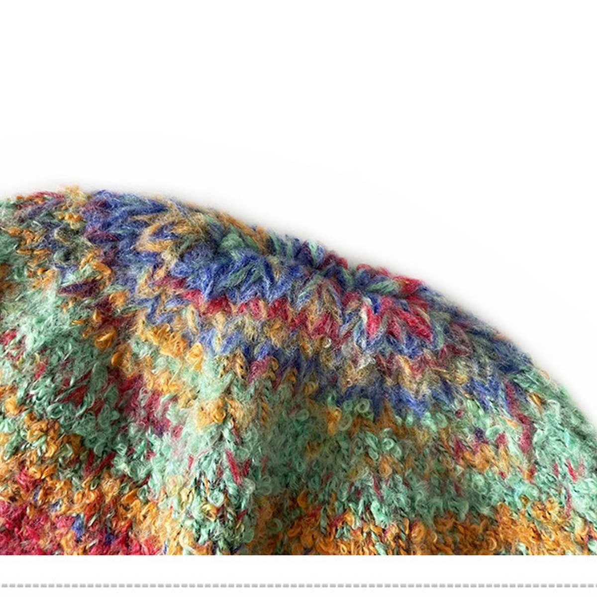 ADULT KNITTED HAT COLORFUL STRIPED BUCKET HAT_CWAH2051