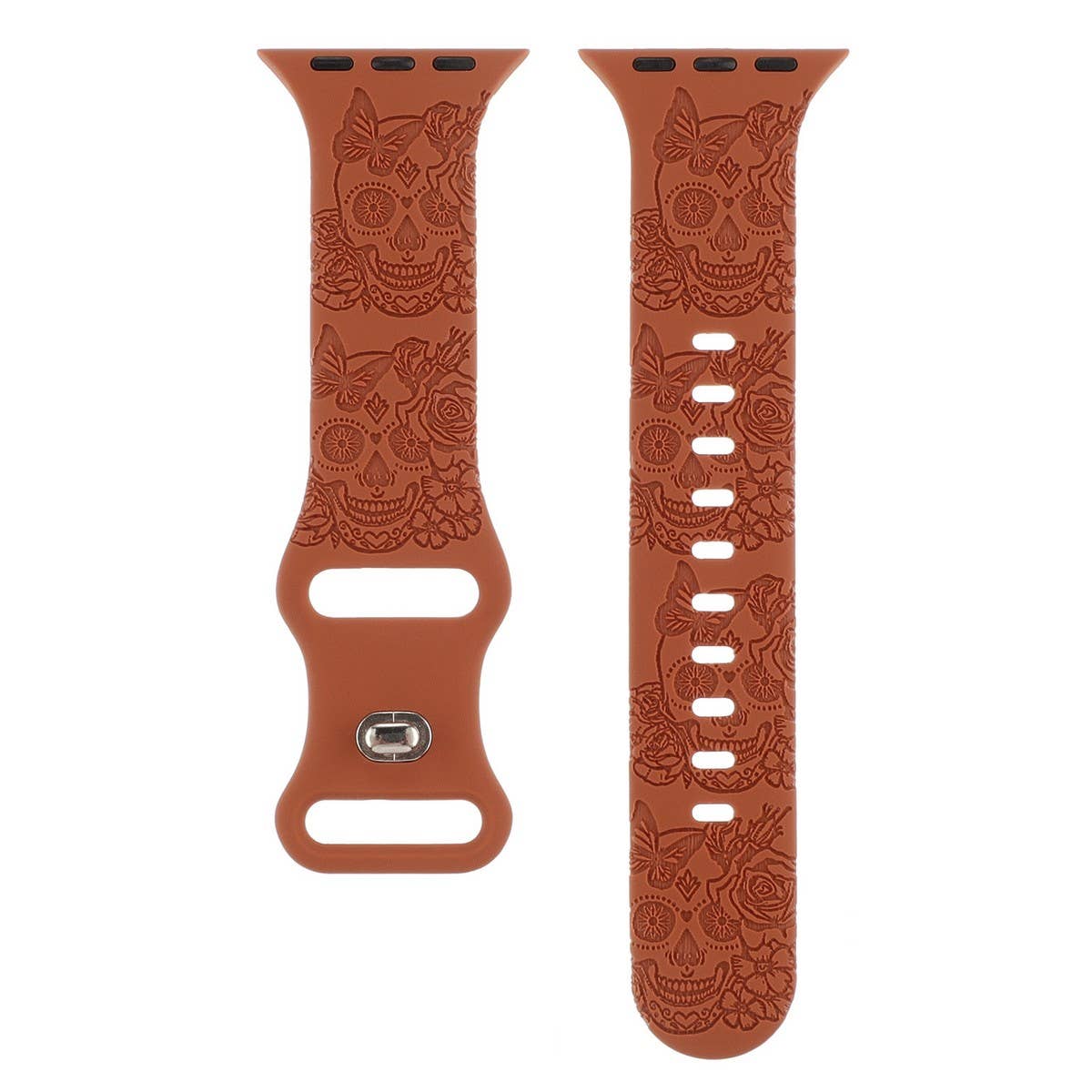 ENGRAVED CHECKERED SILICONE APPLE WATCH9-1 STRAP
