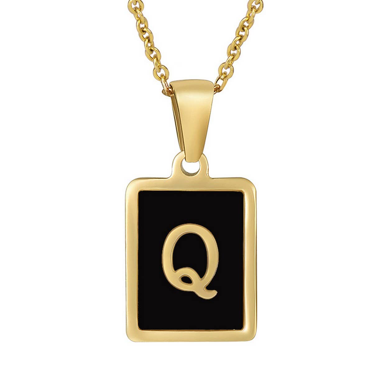 18K STAINLESS STEEL SQUARE 26 LETTER NECKLACE_CWAJE0679