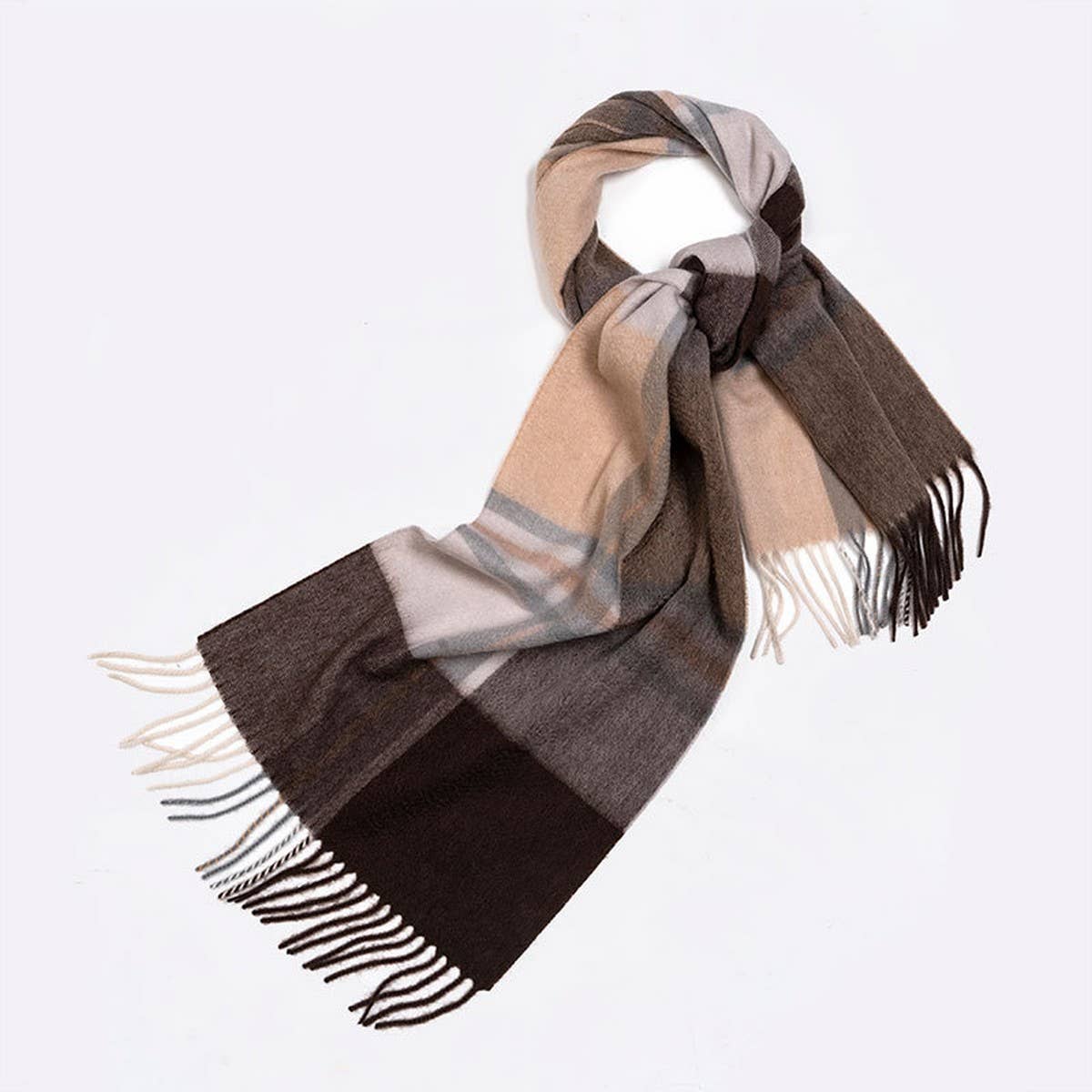 100% Wool Plaid Scarf – Soft Reversible Wrap_CWASC2348