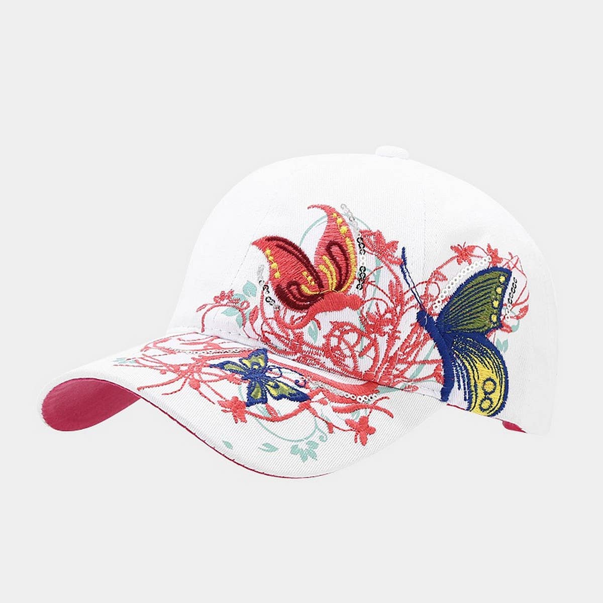Butterfly Embroidery Baseball Cap, Women?™s Sun Hat CWAH1648