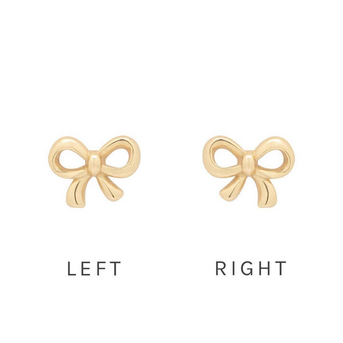 Simple and versatile heart-shaped bow earrings