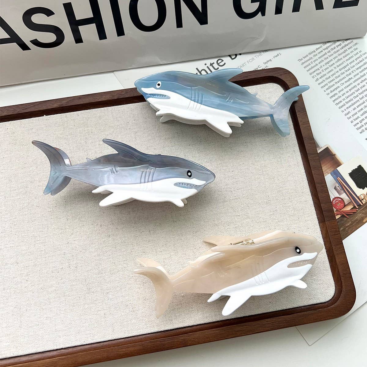 Shark series acetate hairpin, beach hairpin