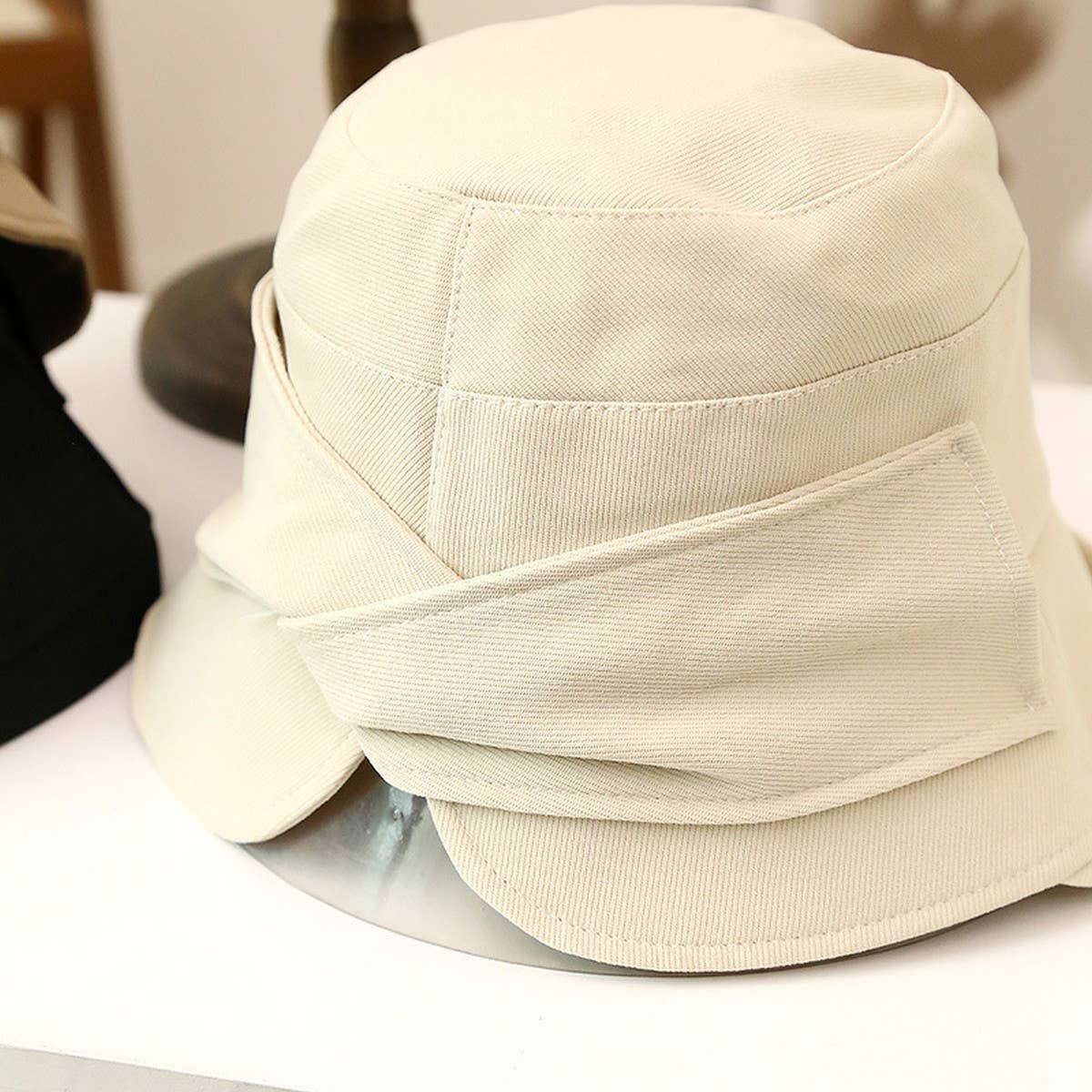 WIDE BRIM SUN PROTECTION BOW VISOR HAT_CWAB2840