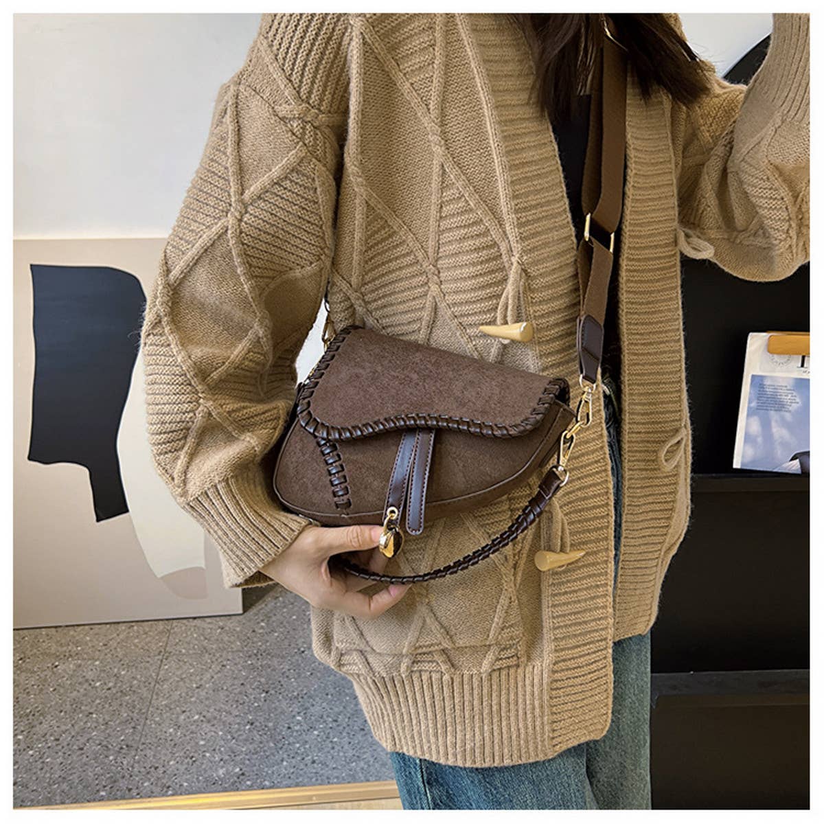 WOMEN FASHIONABLE SHOULDER UNDERARM BAG_CWAB1597