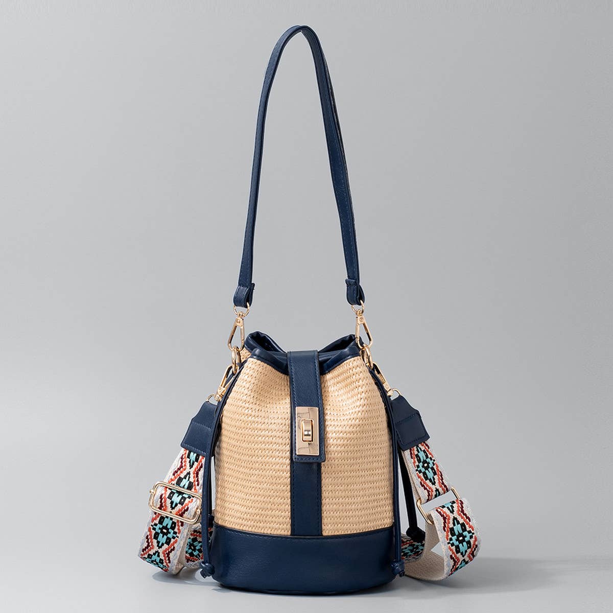 WOMEN HANDMADE STRAW BUCKET CROSSBODY BAG_CWAB1999