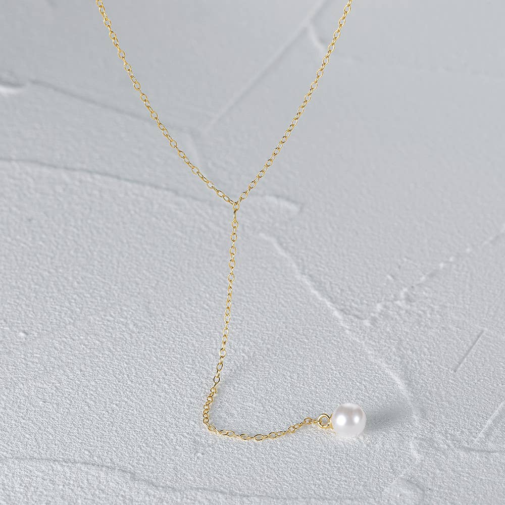 Fashionable simple electroplated pearl necklace