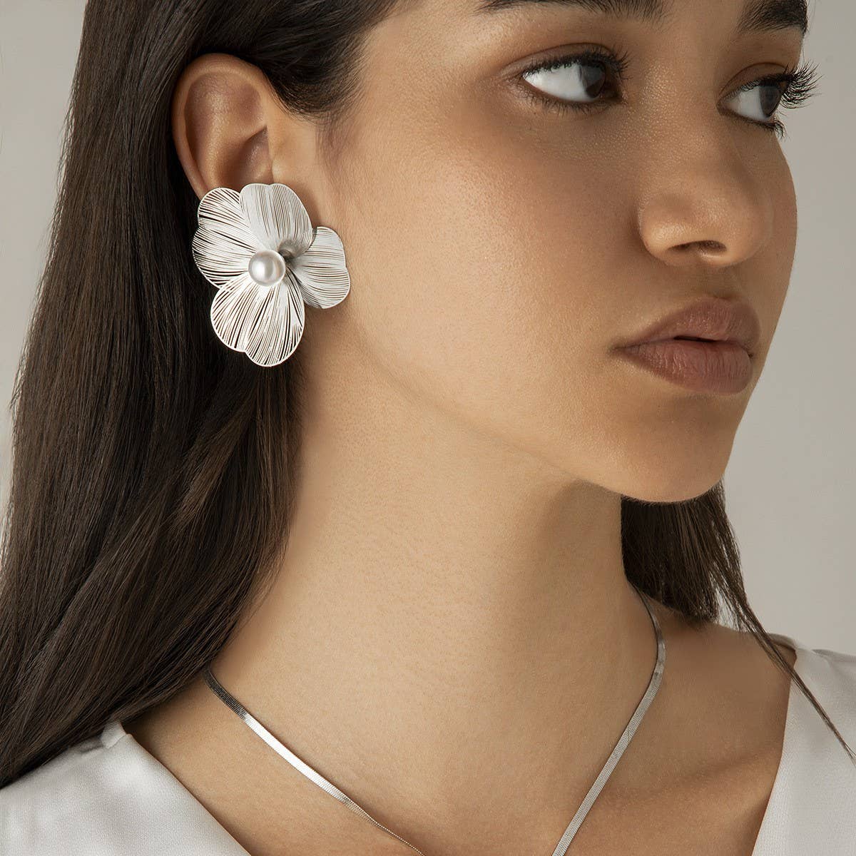 SWEET AND COOL 3D GINKGO LEAF AND FLOWER EARRINGS