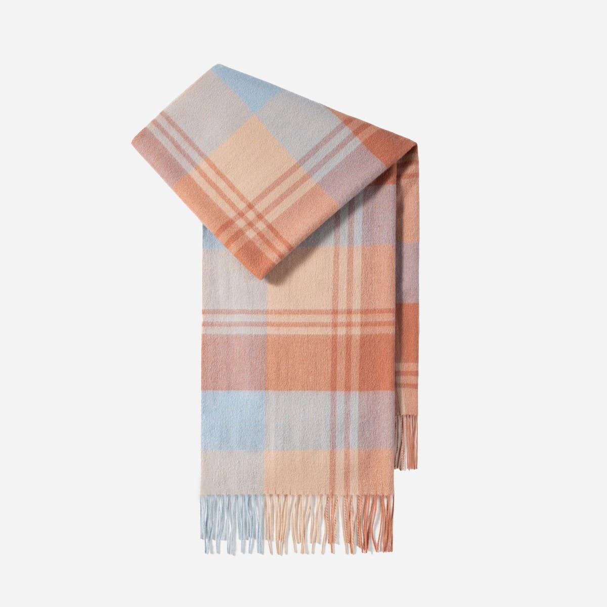 100% Wool Plaid Scarf – Long Warm Winter Wrap_CWASC1095
