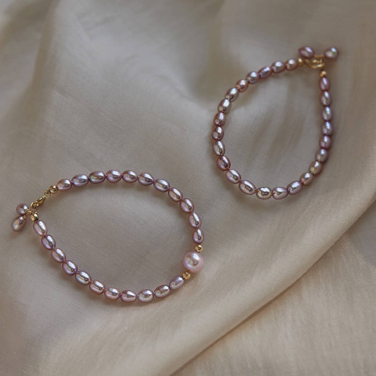 Purple freshwater high-end pearl bracelet