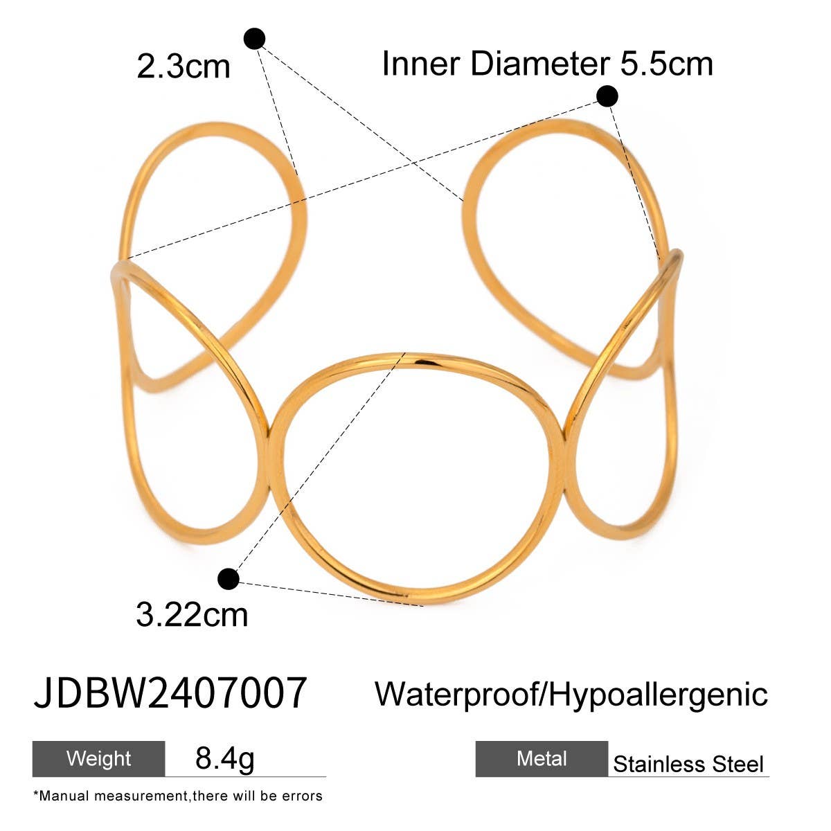 Stylish Irregular Large Circle Open Cuff Bracelet_CWAJE4900