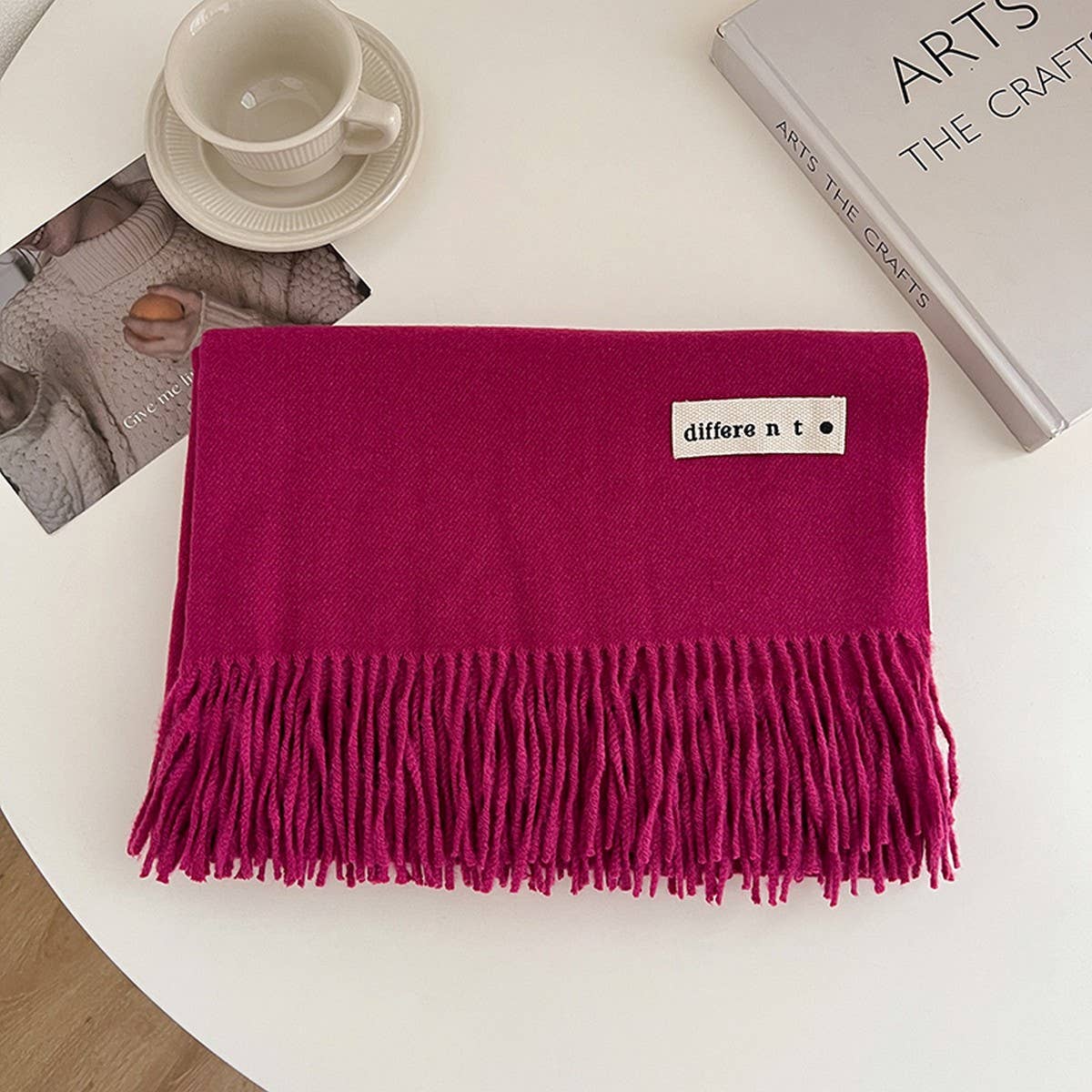 Solid Color Faux Cashmere Scarf - Wrap for Couples_CWASC1499