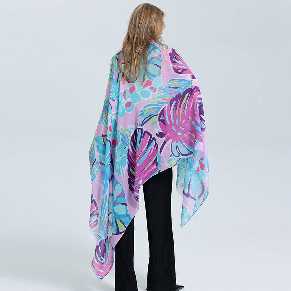 Spring Summer Scarf - Casual Silk Shawl for Women_CWASC0682