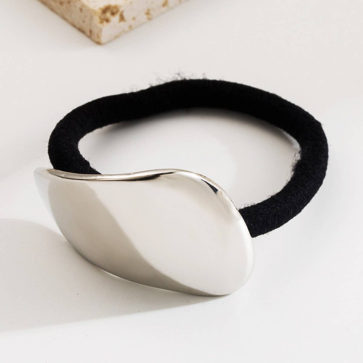 Minimalist Metal Heart Square Elastic Hair Tie