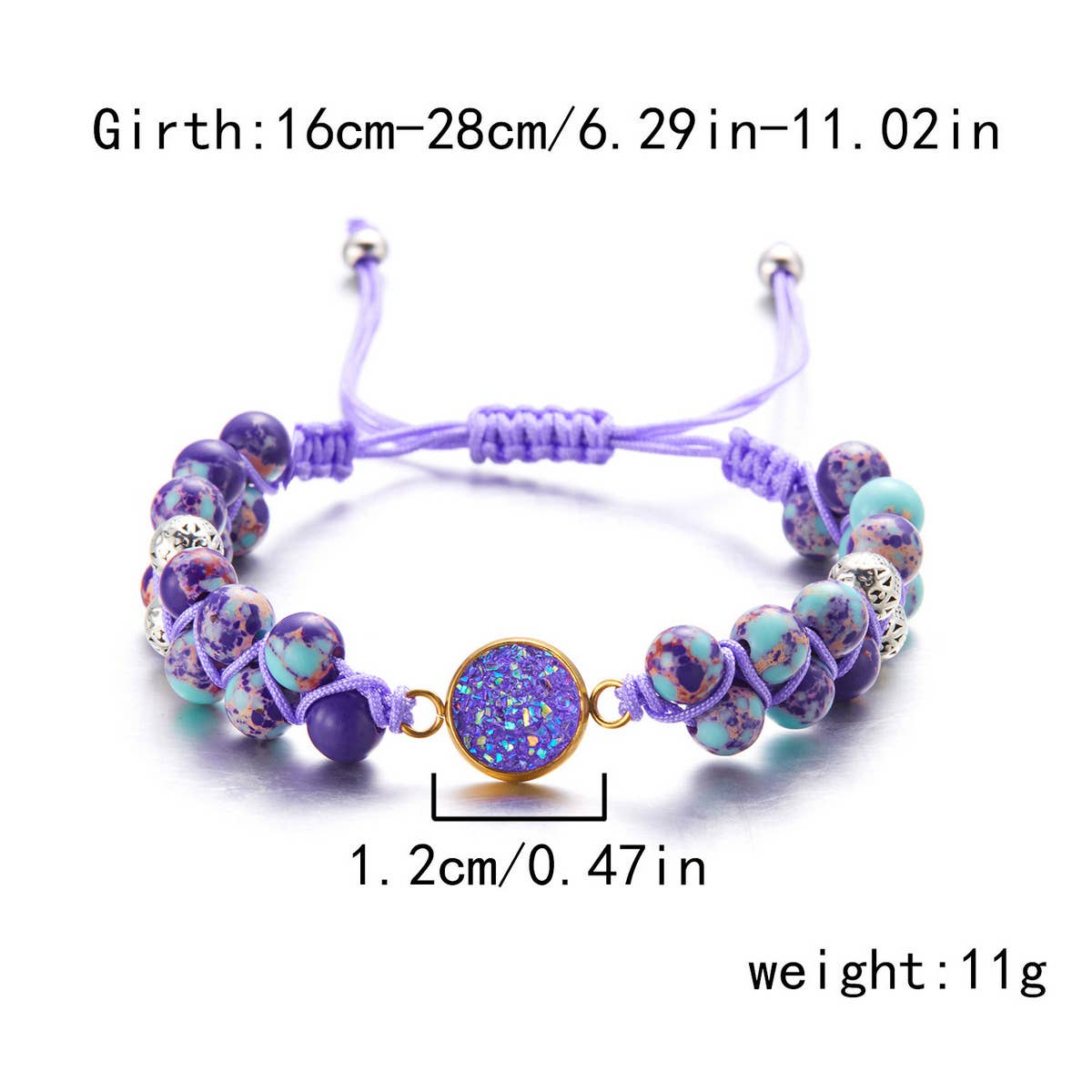 HAND WOVEN ROUND STONE BRACELET