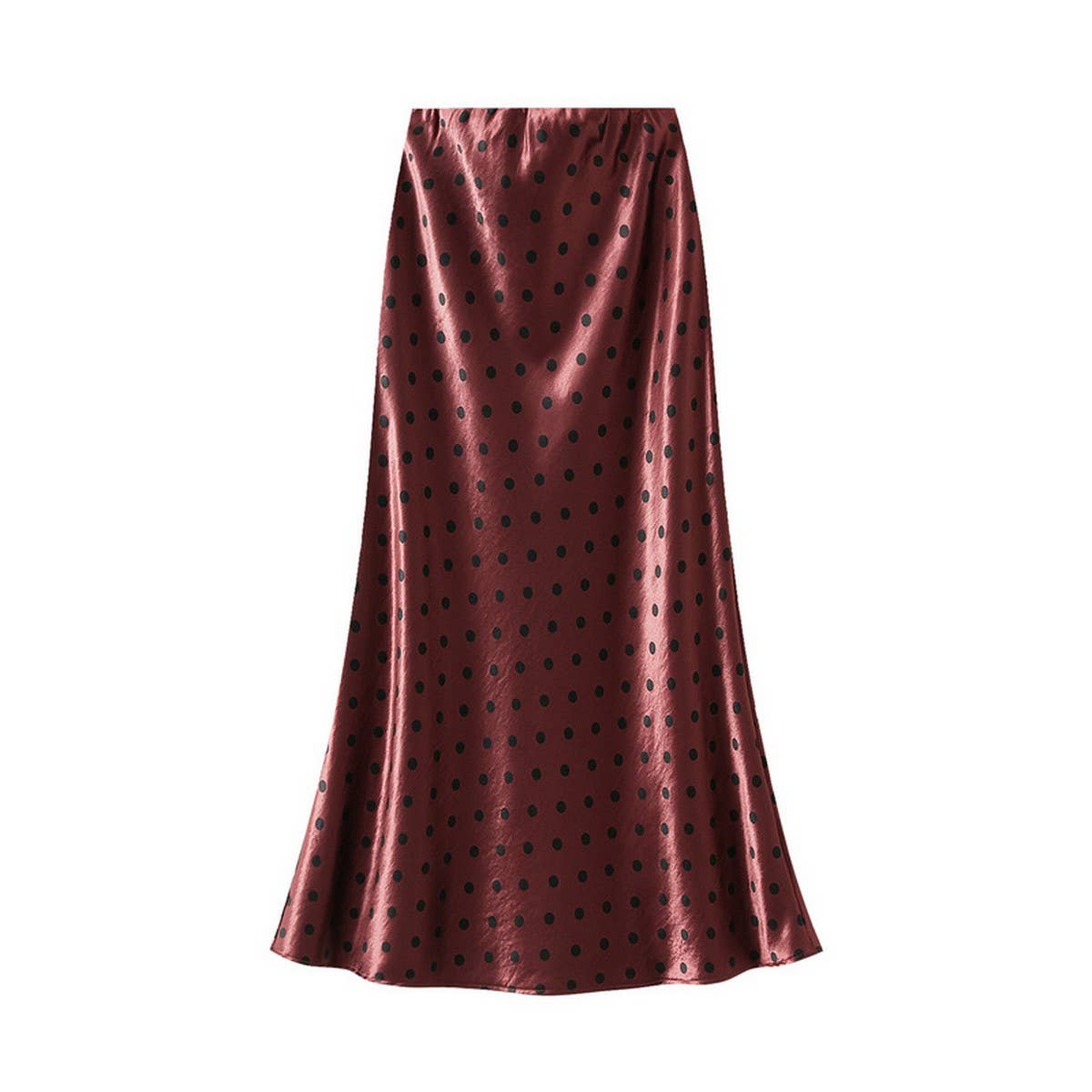 Polka Dot High-Waist Slim A-Line Midi Skirt_CWBMS0394