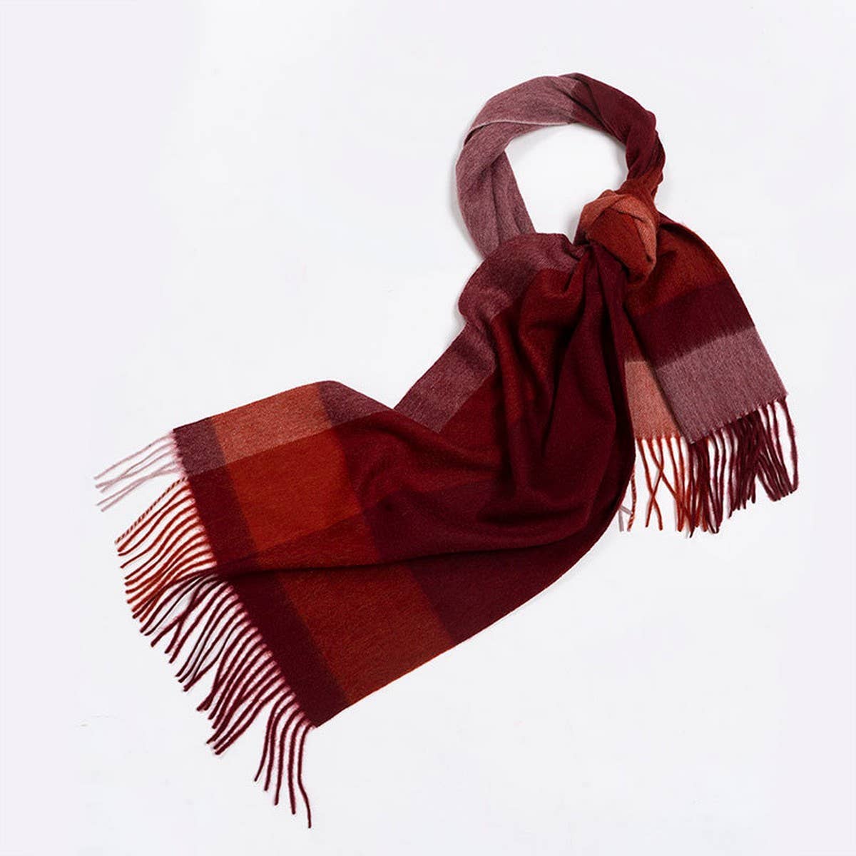 100% Wool Plaid Scarf – Soft Reversible Wrap_CWASC2348