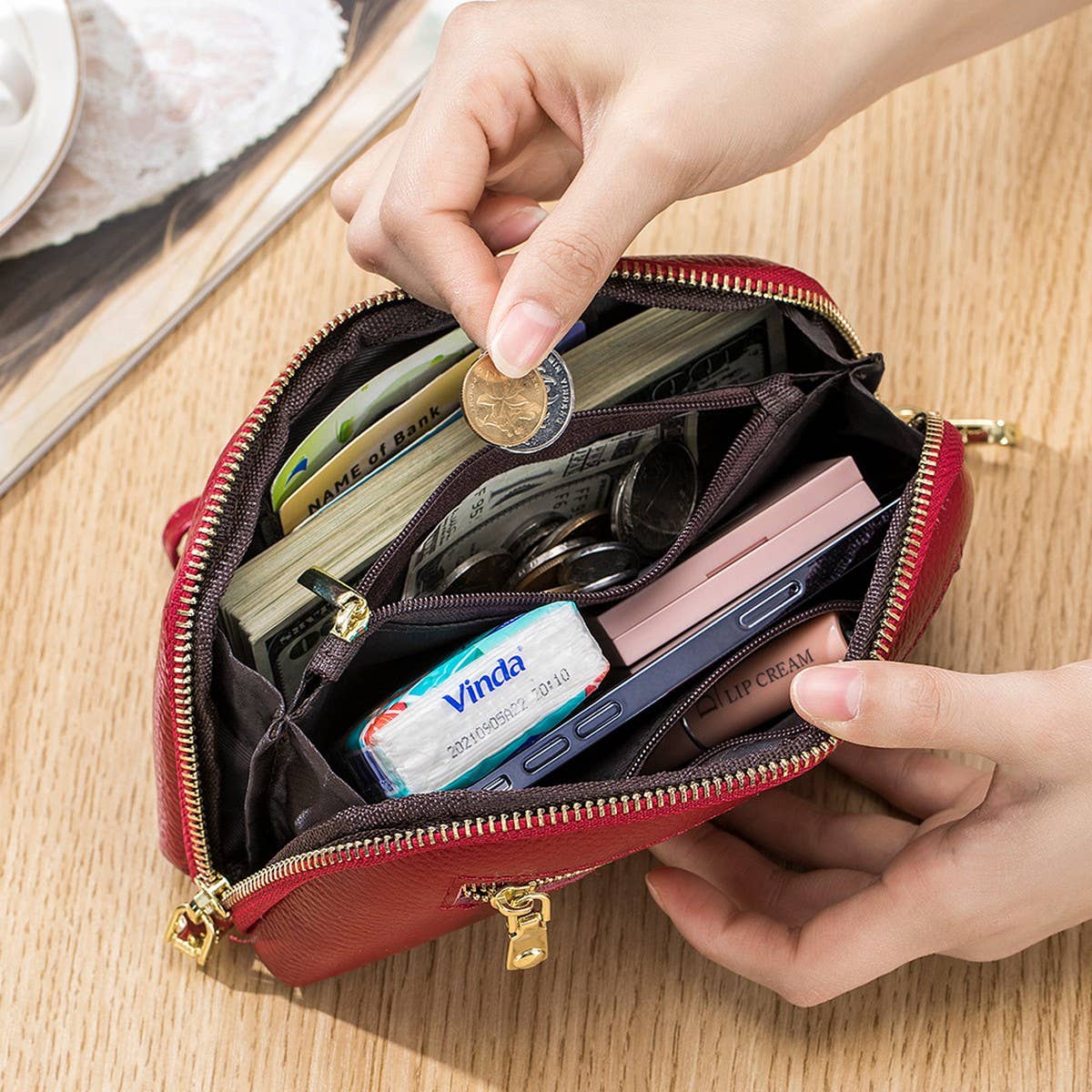 TOP LAYER COWHIDE FASHIONABLE LONG LEATHER WALLET_CWAB3781