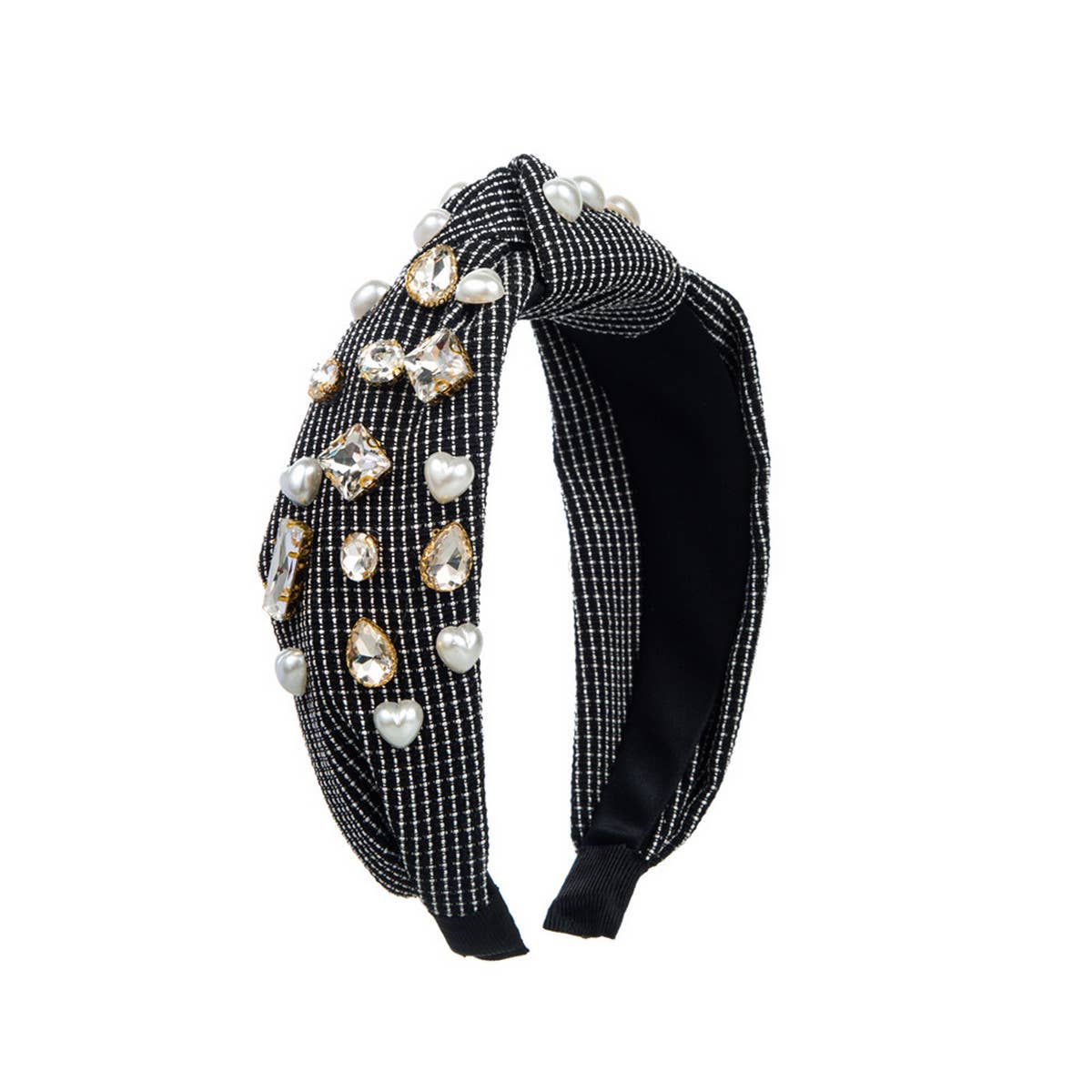 DIAMOND AND PEARL WIDE HEADBAND