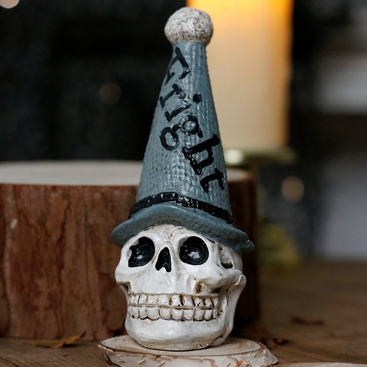 INS Style Skull Bat Pumpkin Resin Figurine_CWMM9907