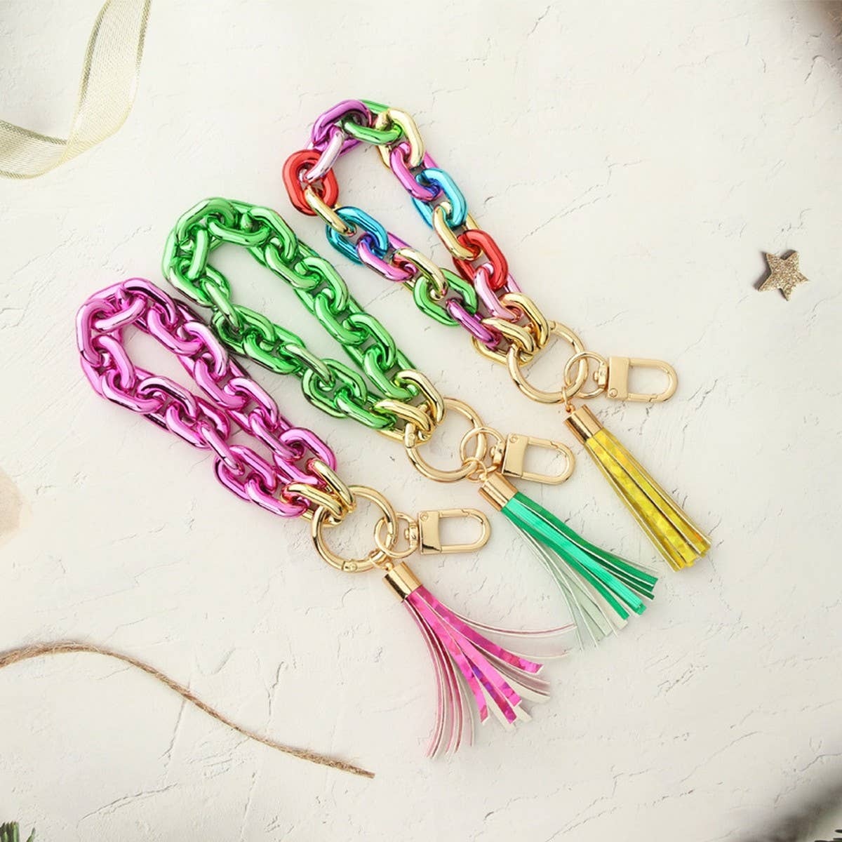 Silicone Bead Bracelet with Beech Wood Keychain_CWAB5012