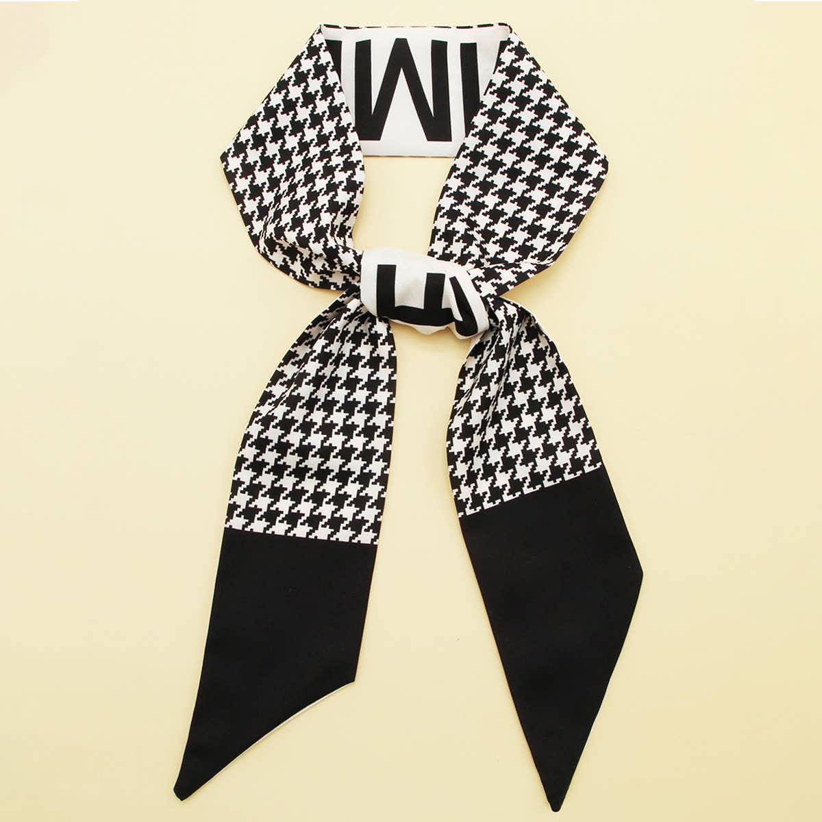 Floral Letter Skinny Twilly Scarf for Hair & Bags