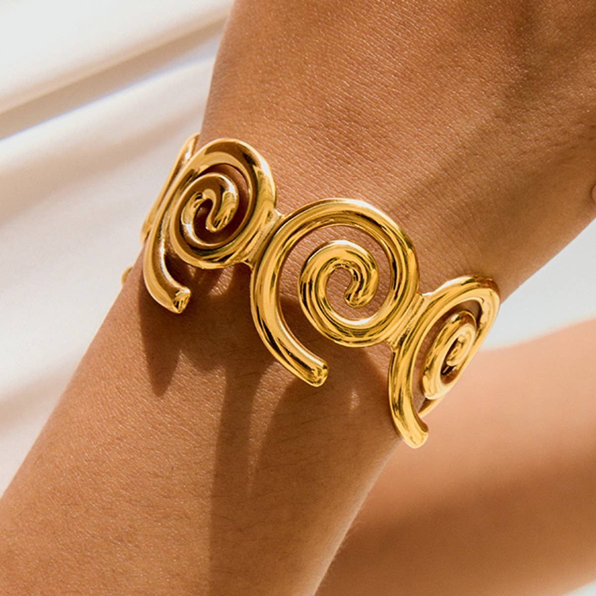 Elegant Hollow Open Cuff Bracelet for Women