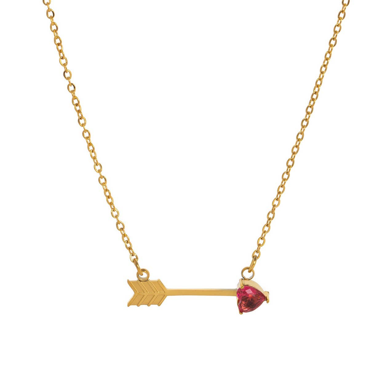 Colorful creative heart-piercing pendant necklace