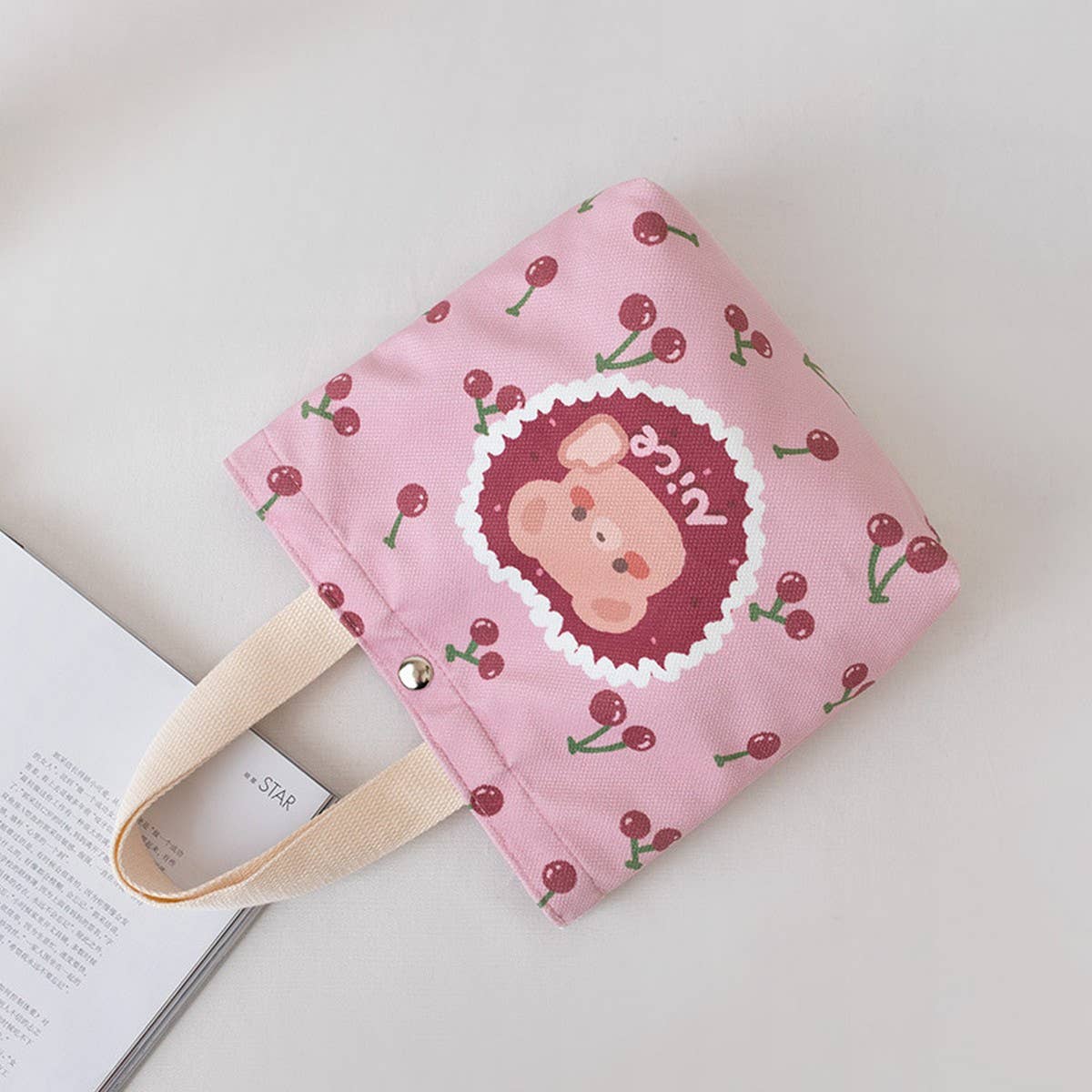 Canvas Handheld Lunch Bag for Women, Daily Use_CWAB5666