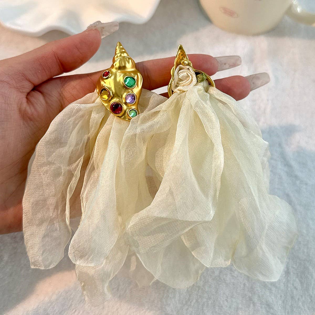 Handmade Floral Seashell Earrings ? Beach Style