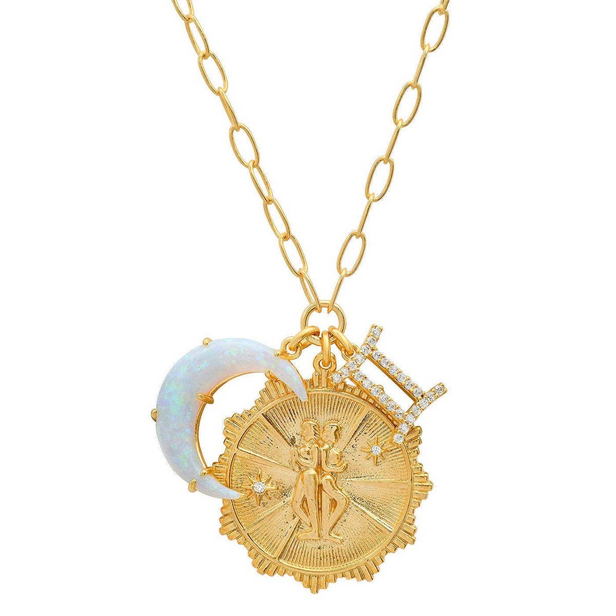 Micro-paved Zirconia Zodiac Pendant Necklace