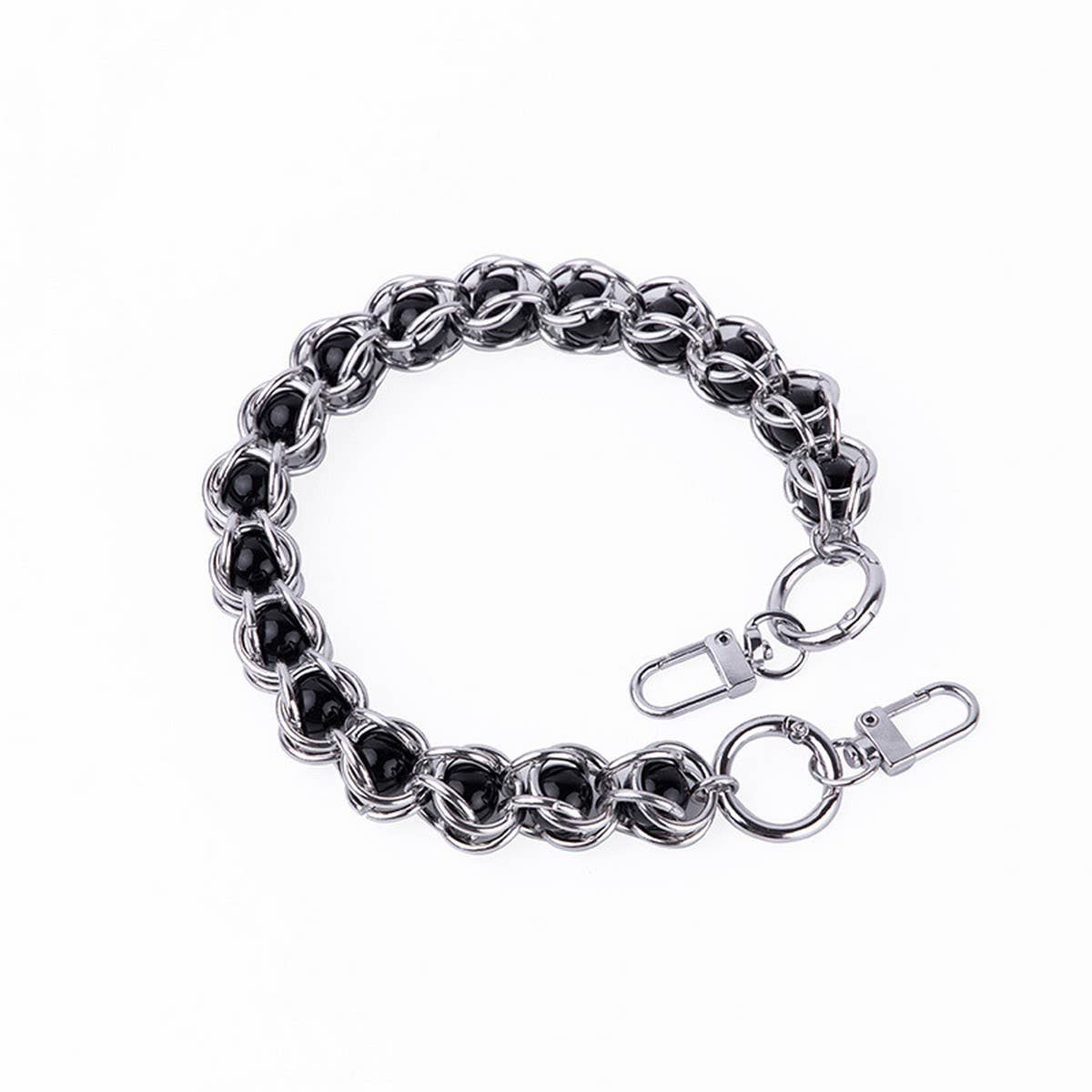 15.75in Metal Bead Acrylic Bead Handbag Strap_CWMM5117