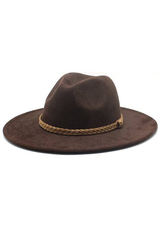 DANDY BELT WIDE BRIM SUEDE PANAMA HAT_CWAH0361