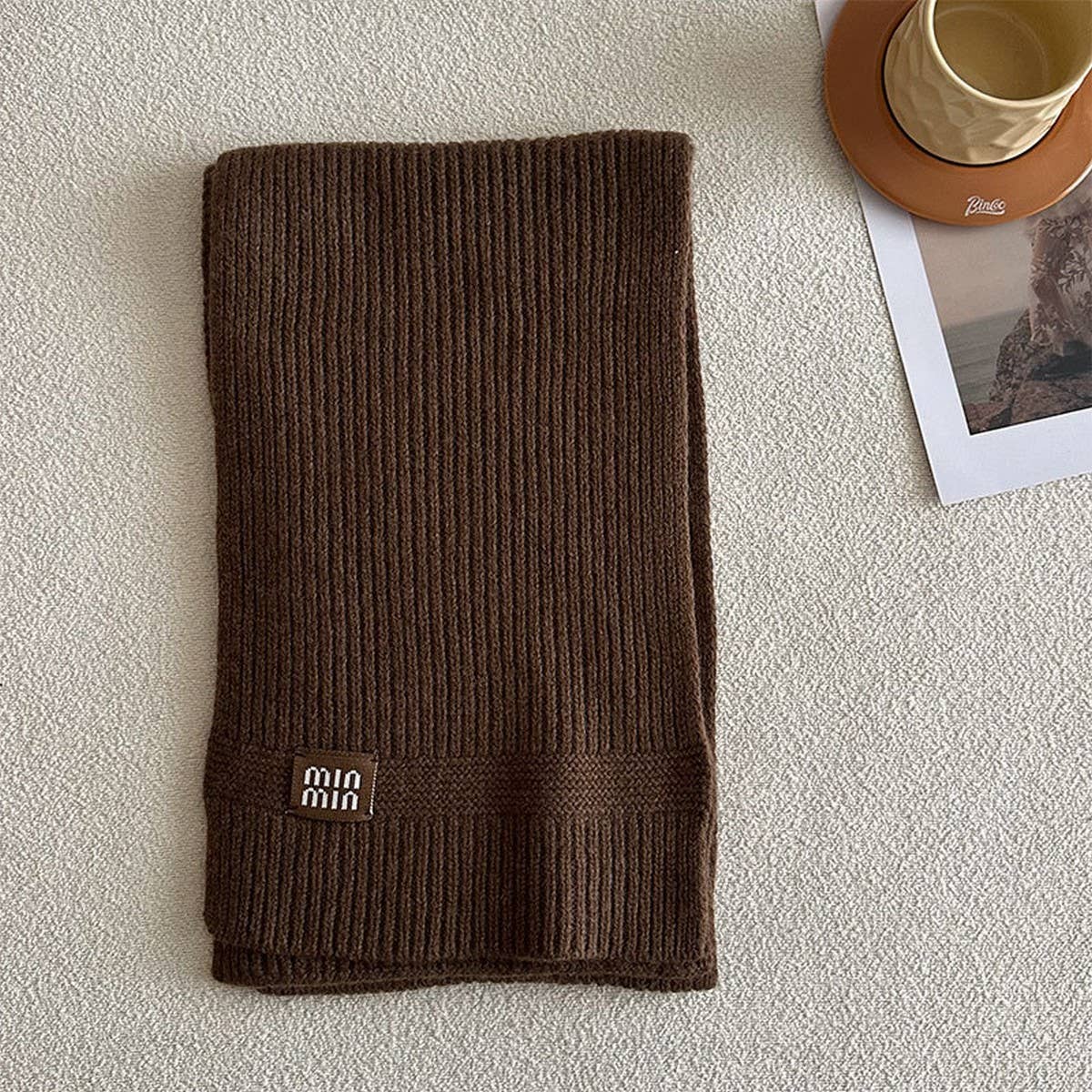 100% Wool Knitted Striped Scarf – Soft & Warm_CWASC2305