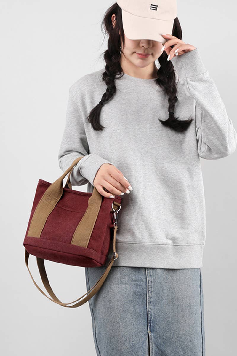 HANDLE LINE CANVAS CROSS BODY BAG_CUAB0101