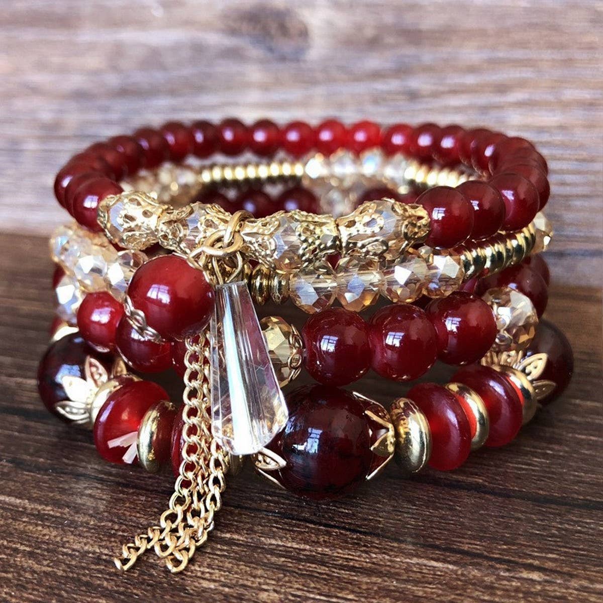 CWAJE2504_BOHEMIAN MULTI-LAYER BEADED CRYSTAL BRACELET