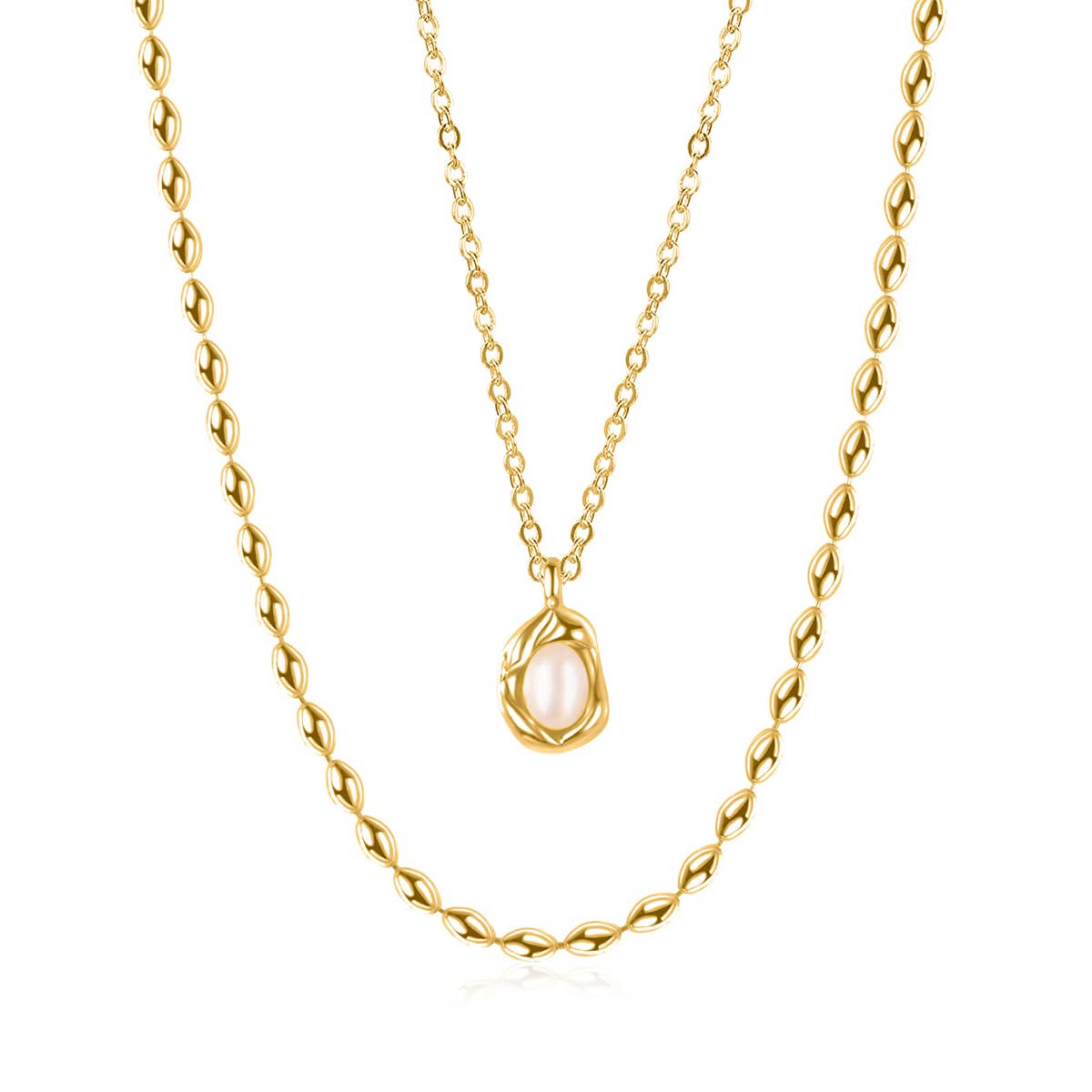 LUXURY PEARL NECKLACE BEADED COLLARBONE CHAIN