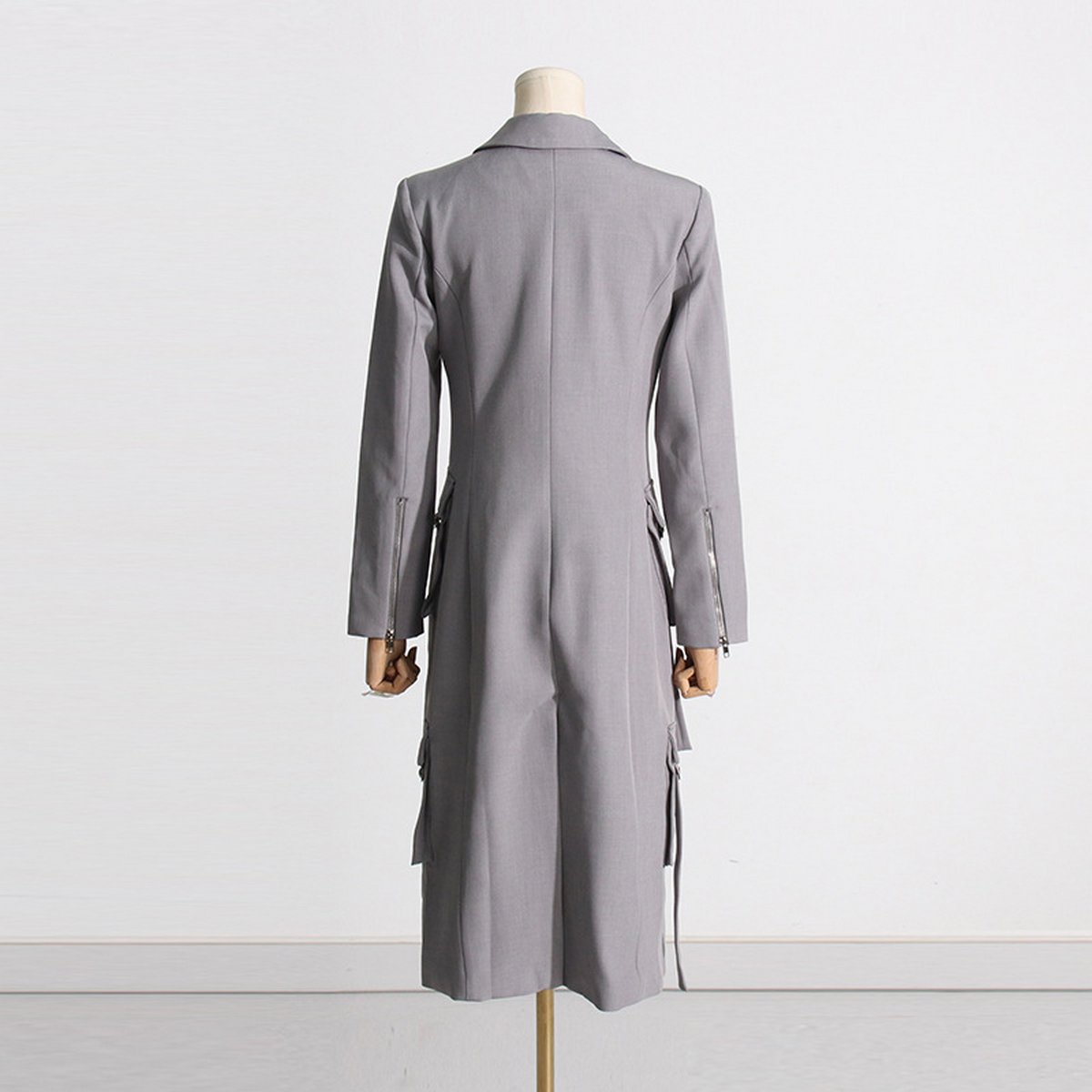 Long Sleeve Longline Blazer with Tassel & Pockets