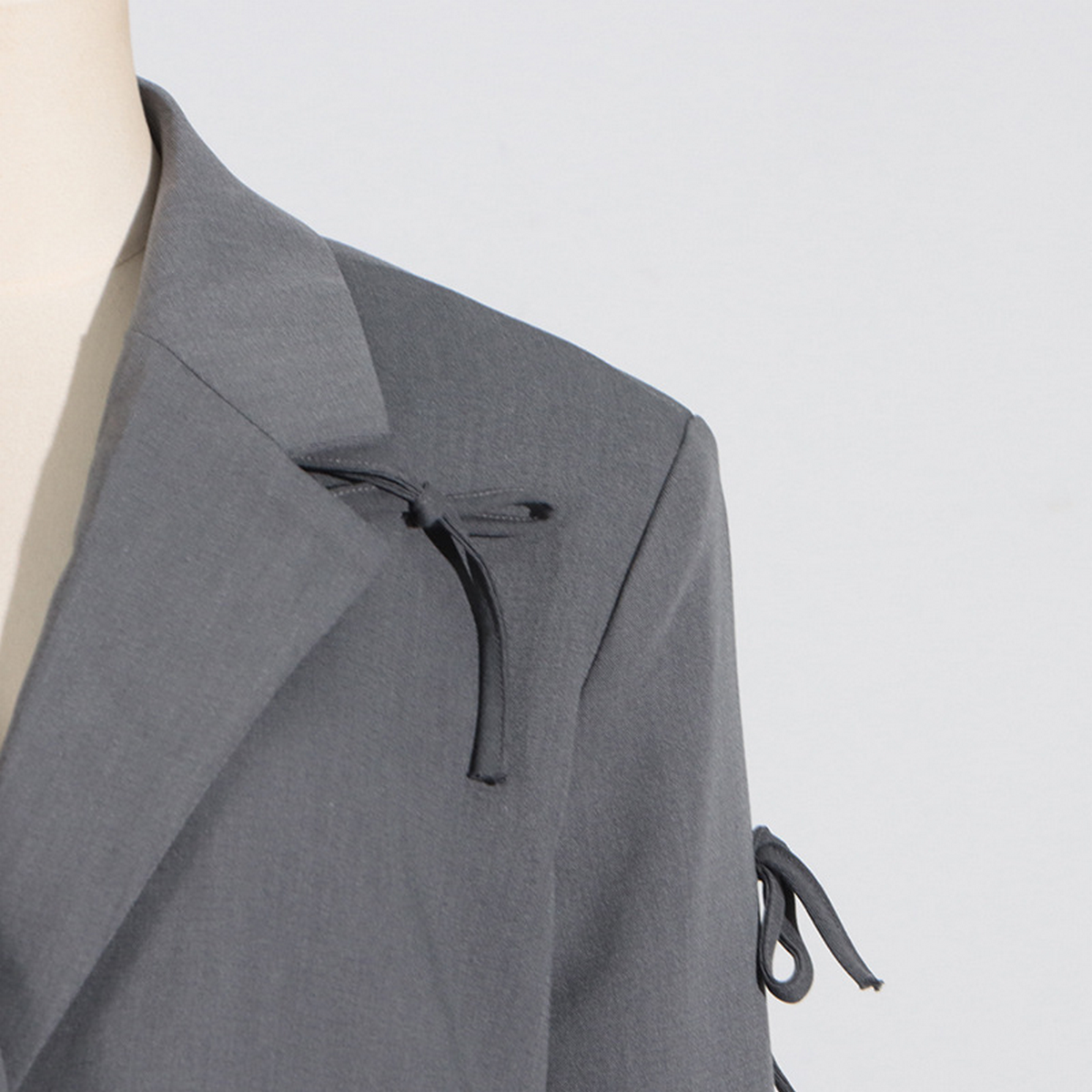 Bow Detail Blazer – Slim Fit Comfy Spring Coat_CWOCO1236
